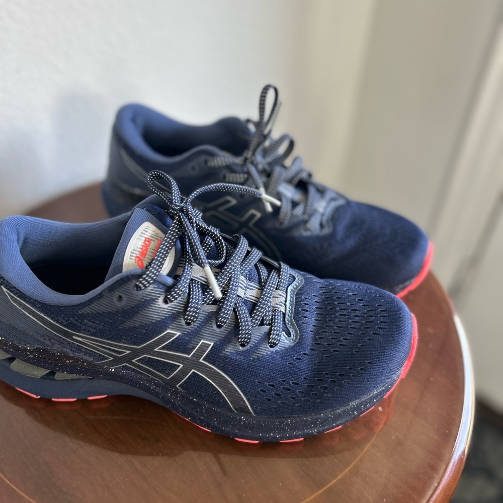 ASICS Blue and Red Athletic Sneakers